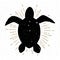 Hand drawn vintage icon with a textured sea turtle vector illustration