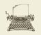 Hand drawn vintage typewriter. Sketch publishing. Vector illustration