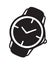 Hand drawn watch. Doodle vector clocks. Artistic drawing object.