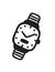 Hand drawn watch. Doodle vector clocks. Artistic drawing object.