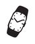 Hand drawn watch. Doodle vector clocks. Artistic drawing object.