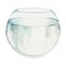 Hand drawn watercolor aquarium glass fishtank round bowl filled with water. Marine hobby illustration. Isolated object