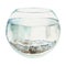 Hand drawn watercolor aquarium glass fishtank round bowl filled with water. Marine hobby illustration. Isolated object