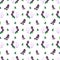 Hand drawn watercolor blueberry, marshmellow and black currants seamless pattern on white background. Gift-wrapping, banner,