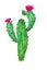 Hand drawn watercolor cactus flower