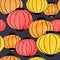 Hand drawn watercolor chinese lanterns seamless pattern