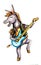 Hand drawn watercolor donkey with guitar