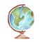 Hand-drawn watercolor globe, isolated illustration