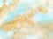 Hand drawn Watercolor gold Turquoise Background. Watercolor Wash