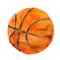 Hand drawn watercolor illustration: basketball ball isolated on white background.
