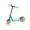 Hand drawn watercolor illustration child colorful scooter on white background for healthy lifestyle design.