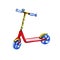 Hand drawn watercolor illustration child colorful scooter on white background for healthy lifestyle design.