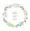 Hand drawn watercolor illustration. Laurel Wreath with leaves an