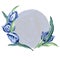Hand drawn watercolor illustration Tulips Indigo Navy Blue Bouquet Garden flower foliage leaves Wreath Perfect for invitations