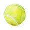 Hand drawn watercolor illustration: yellow tennis ball isolated on white background.