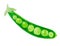Hand-drawn watercolor papercut green peas. Bright cute kawaii kidcore style illustration, good for farmers market