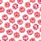 Hand-drawn watercolor papercut pink raspberries pattern. Cute kawaii background, good for wallpaper, textile, gift or