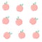 Hand drawn watercolor peaches seamless pattern background illustration