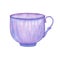 Hand drawn watercolor porcelain cup in lavender color