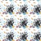 Hand drawn watercolor seamless corals pattern. on white background.