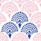 Hand drawn watercolor seamless pattern with navy blush boho elements. Bohemian blue pink fabric print, indigo rose
