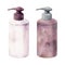 Hand drawn watercolor spa skincare bath beauty bottle and dispencer products package. Isolated object on white