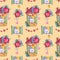 Hand drawn Watercolor Sweet seamless pattern