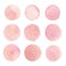 Hand drawn watercolor vintage texture circles isolated set.