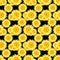 Hand drawn watercolor yellow sunflower seamless pattern isolated on black background. Can be used for Gift-wrapping, textile,