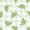 Hand drawn whimsical herb twig gingham seamless pattern. Vector vintage check retro vegetable background. Green farmer