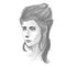 Hand-drawn woman portrait. Pancil sketch imitation