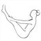 Hand drawn yoga pose Paripurna Navasana. Woman stretching outline. Vector illustration