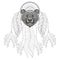 Hand drawn zentangle Dreamcatcher with Bear head for adult color