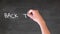 Hand Draws BACK TO SCHOOL on Chalkboard