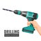 Hand drill or drilling machine fitted cutting or driving tool