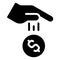 Hand Drop Coin icon, Bankruptcy related vector