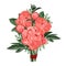 Hand drown illustration of a beautiful floral peonies bouquet.