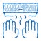 Hand Drying Air Wipe doodle icon hand drawn illustration