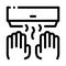 Hand Drying Air Wipe Icon Outline Illustration