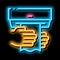 Hand Drying Air Wipe neon glow icon illustration