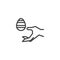 Hand with Easter egg line icon