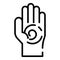 Hand energy icon, outline style