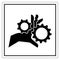 Hand Entanglement Rotating Gears Symbol Sign, Vector Illustration, Isolate On White Background Label .EPS10