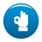 Hand everything good icon blue vector