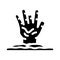 hand evil zombie glyph icon vector illustration