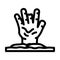 hand evil zombie line icon vector illustration