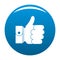 Hand excellent icon blue vector