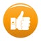 Hand excellent icon vector orange