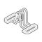 Hand expander gym equipment icon, outline style