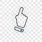 Hand with extended pointing finger concept vector linear icon is